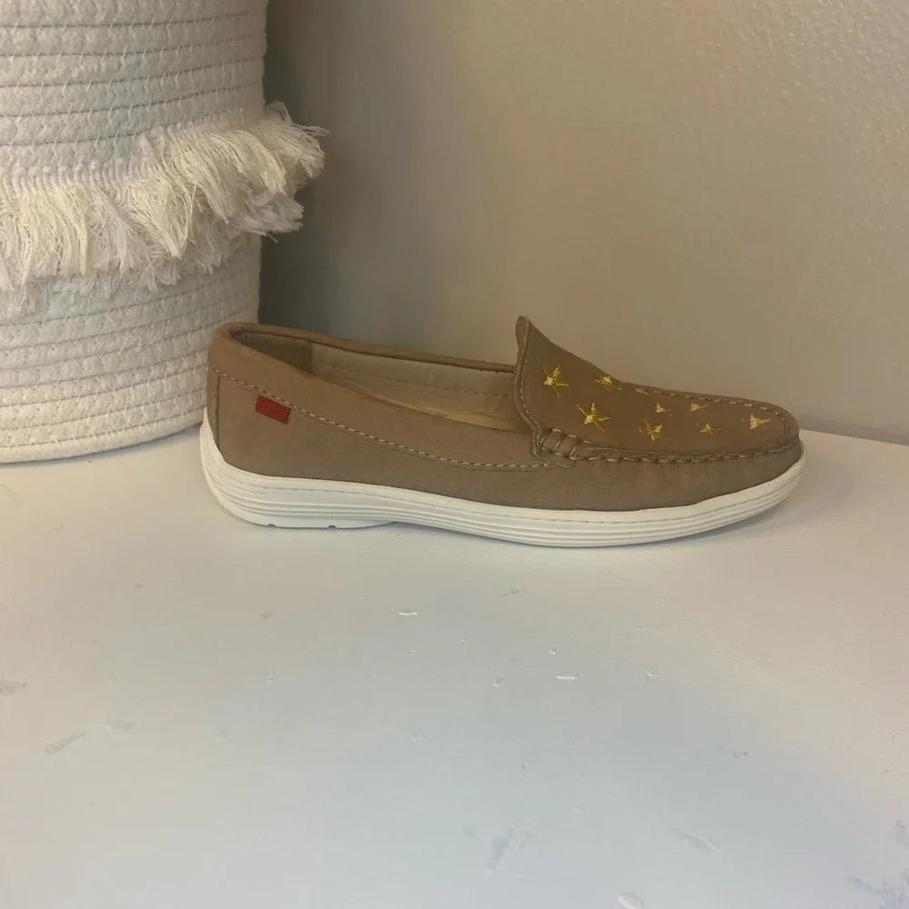 MARC JOSEPH NEW YORK -NWOT Kids Suede‎ Leather Driver Gold Star Loafer- Size 2.5